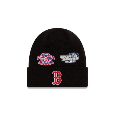 Boston Red Sox Gorra | New Era MLB World Series Patch Cuff Knit Beanie Mexico - Azules